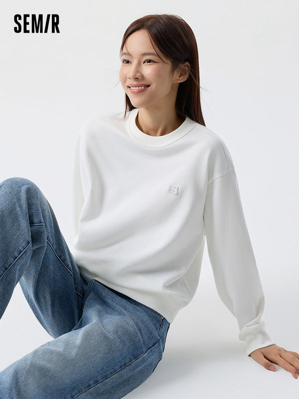 Semir Women New Basic Style Round Neck Sweatshirt