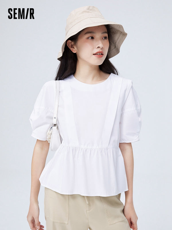 Áo sơ mi nữ Poplin 100% cotton màu trơn