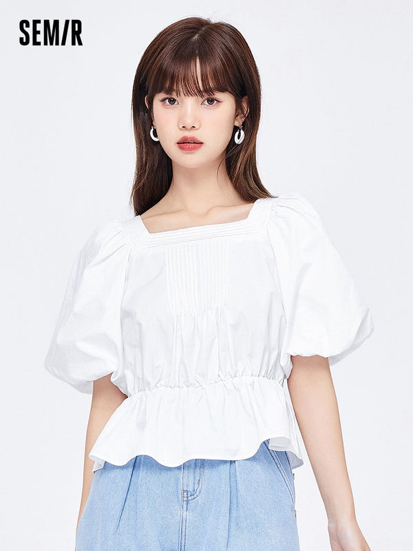 Áo sơ mi nữ Poplin 100% cotton màu trơn