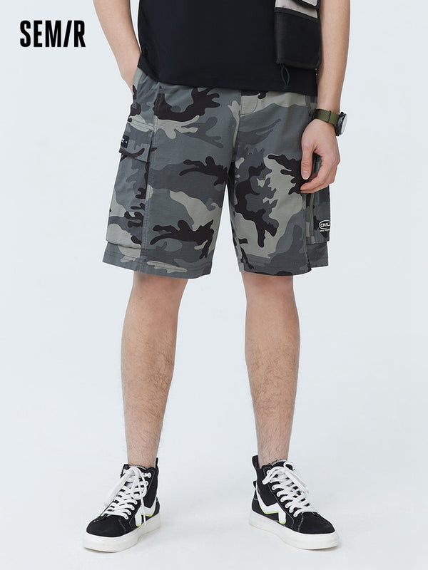 Men's Printed Cotton Stretch Waffle Cargo Pants