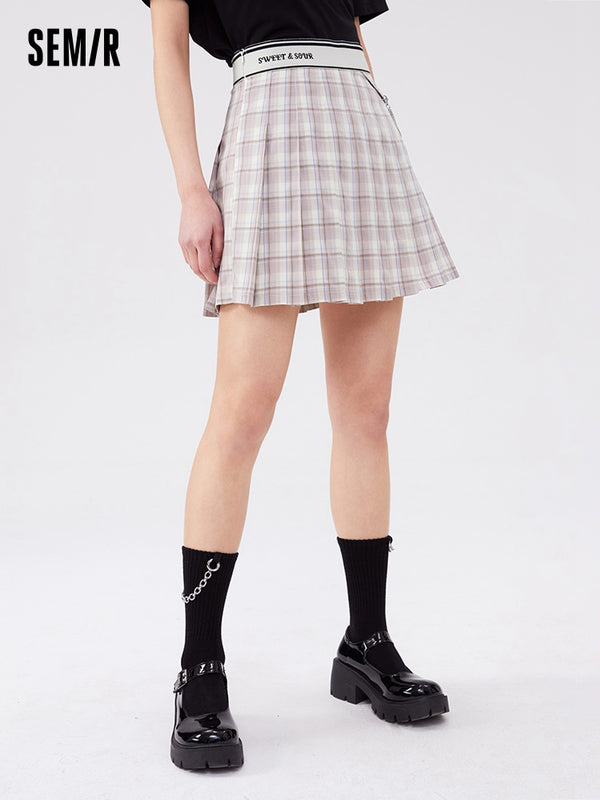 Women's TR Yarn-dyed Plaid-pleated Skirt