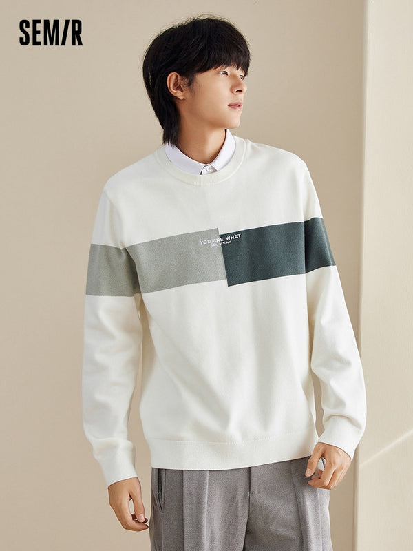 Men's fake two piece sweater