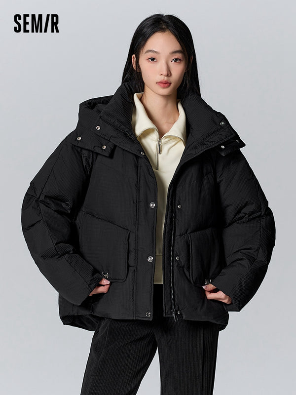 Women's short thick down jacket