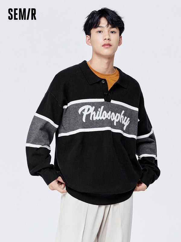 Retro Campus Knitted Polo Sweater