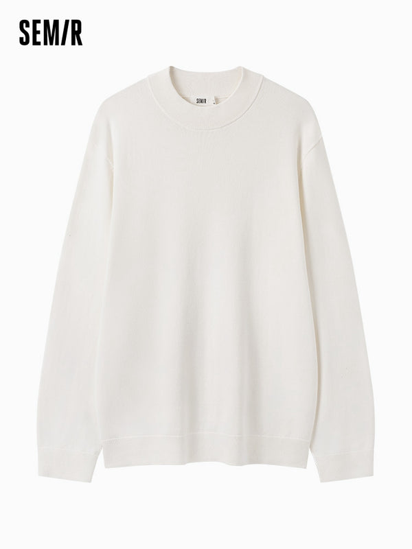 Men's white turtleneck sweater