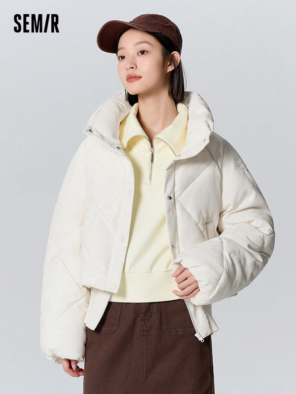 Women's white short cotton coat