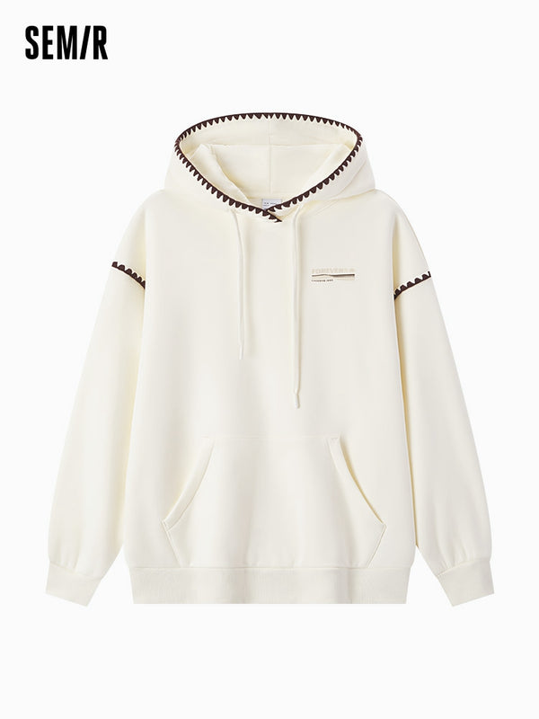 Women's cream white hooded sweatshirt