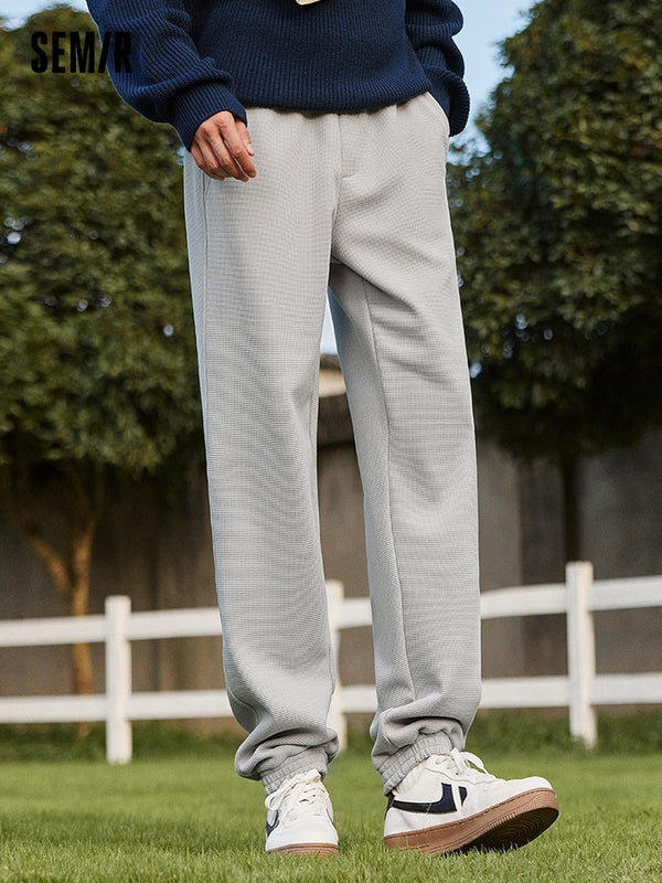 Men's morning gray knitted jogging pants