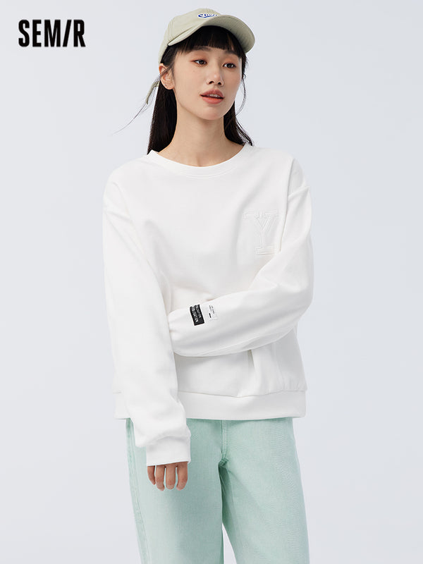 Women’s Solid Color Loose Crew Neck Sweatshirt