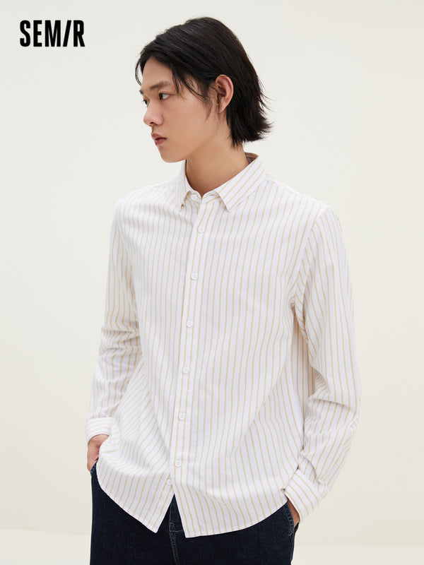 Men's Yarn-Dyed Twill Cotton Fitted Striped shirt