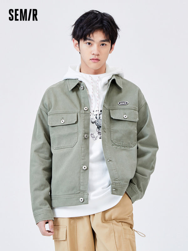 Men's Light Brushed Twill Loose Cotton Jacket