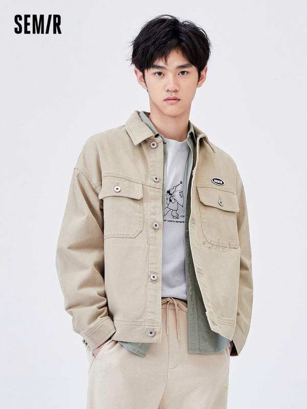 Men's Light Brushed Twill Loose Cotton Jacket