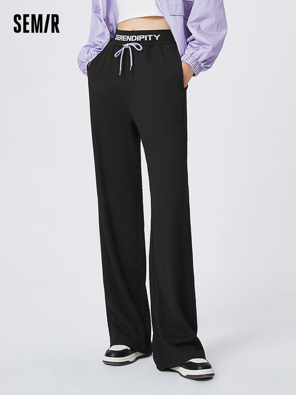 Women's Bubble Texture Wide-Leg Pants