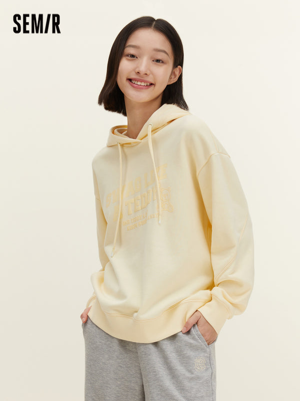 Women's 310g French Terry Drawstring Loose hooded Sweatshirt