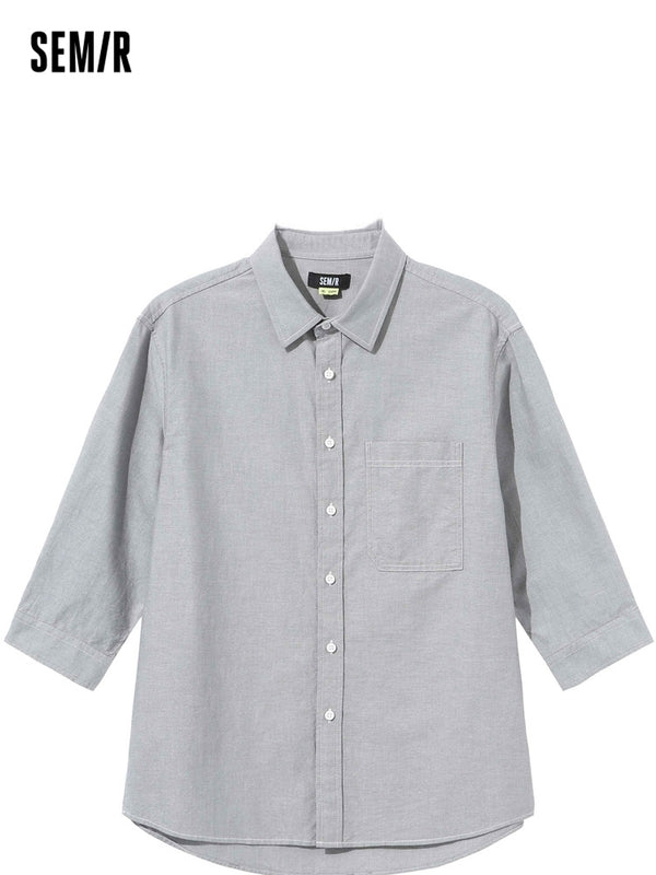 Áo Sơ Mi Oxford Sọc Màu Trơn 100% Cotton Nhuộm Sợi Cho Nam